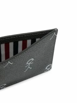 Thom Browne graphic-print grosgrain-loop cardholder