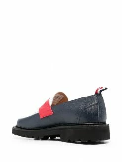 Thom Browne contrast panel pebbled loafers
