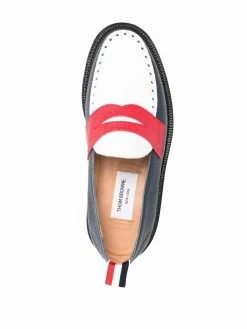 Thom Browne contrast panel pebbled loafers