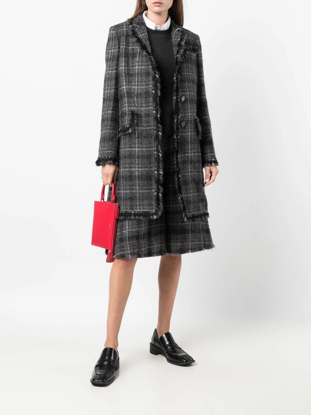 Thom Browne Plaid check knee length shorts knee-length shorts of women 2 Thom Browne plaid-check knee-length shorts