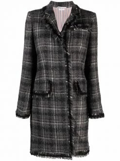 Thom Browne checked single-breasted coat