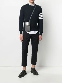 Thom Browne four-bar stripe phone bag