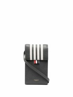 Thom Browne four-bar stripe phone bag