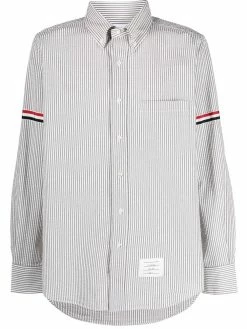 Thom Browne vertical-stripe long-sleeve shirt