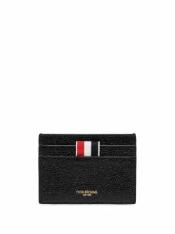 Thom Browne leather RWB-tab cardholder