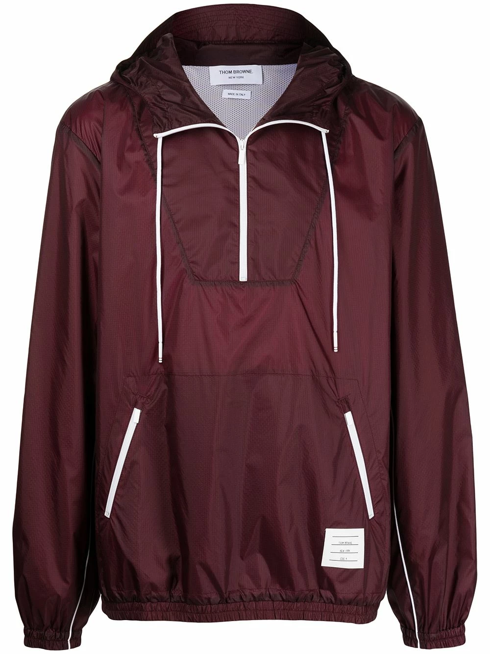 Thom Browne Half zip flyweight ripstop contrast trim jacket sport jackets & windbreakers of men 1 Thom Browne half-zip flyweight ripstop contrast-trim jacket