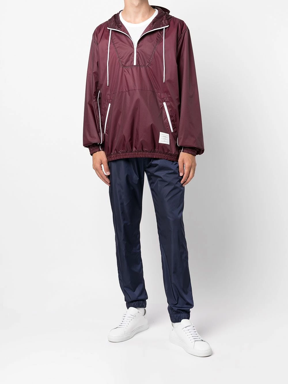 Thom Browne Half zip flyweight ripstop contrast trim jacket sport jackets & windbreakers of men 2 Thom Browne half-zip flyweight ripstop contrast-trim jacket