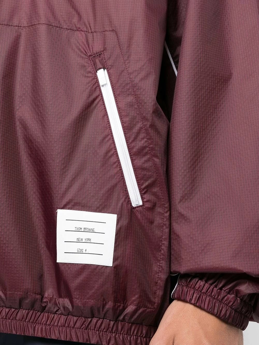 Thom Browne Half zip flyweight ripstop contrast trim jacket sport jackets & windbreakers of men 5 Thom Browne half-zip flyweight ripstop contrast-trim jacket