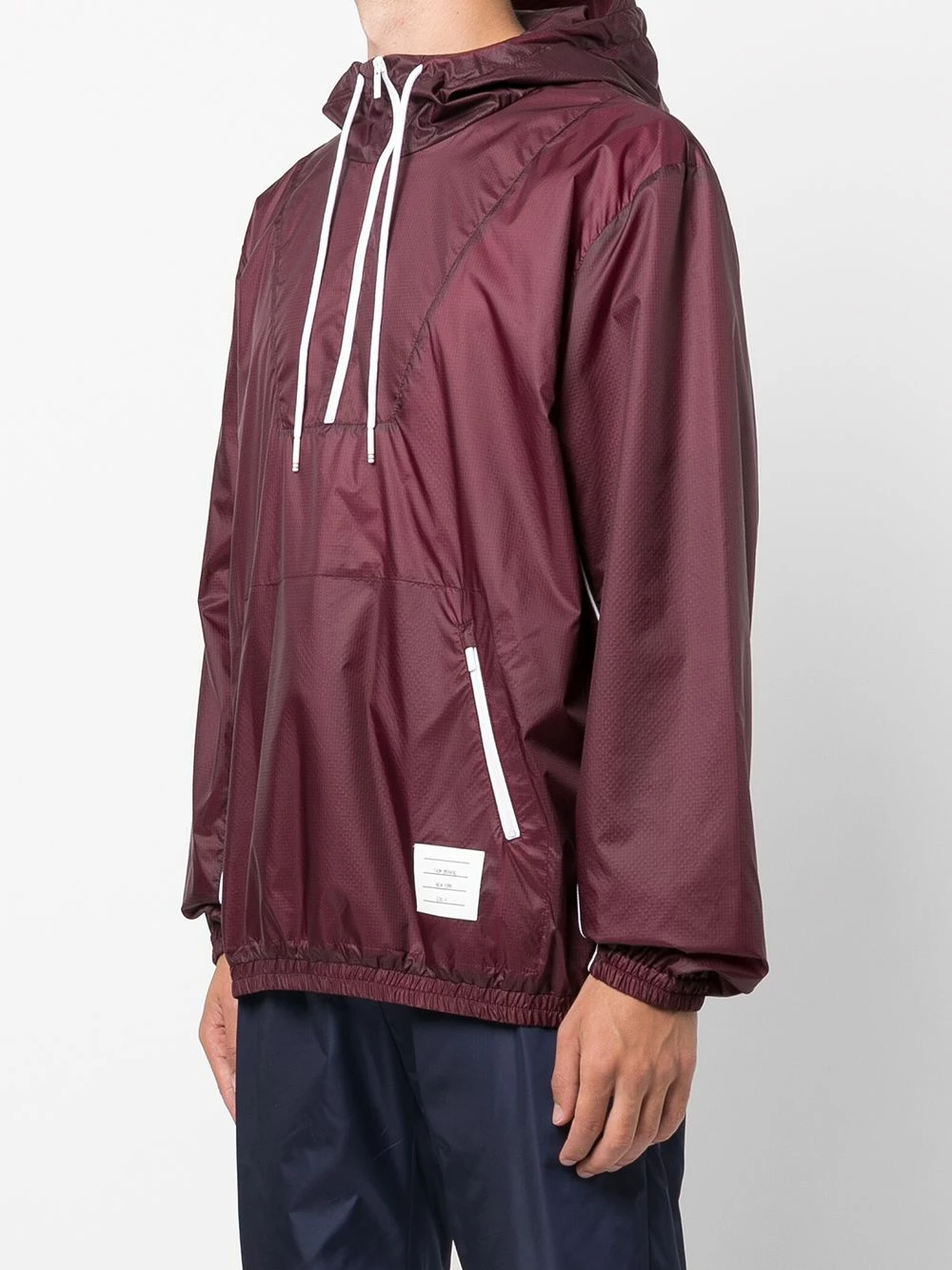 Thom Browne Half zip flyweight ripstop contrast trim jacket sport jackets & windbreakers of men 3 Thom Browne half-zip flyweight ripstop contrast-trim jacket