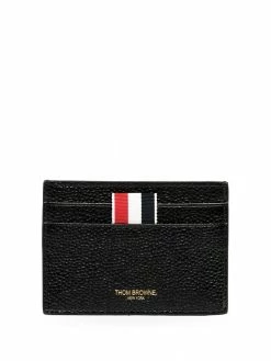 Thom Browne grosgrain-tab leather cardholder