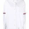 Thom Browne button-collar grosgrain armband shirt