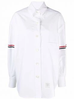 Thom Browne button-collar grosgrain armband shirt