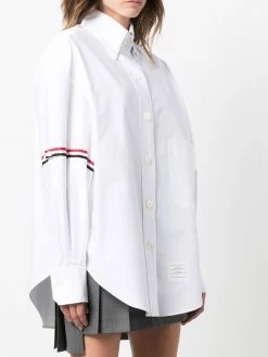 Thom Browne button-collar grosgrain armband shirt