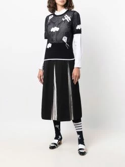 Thom Browne Sky Icons mesh T-shirt