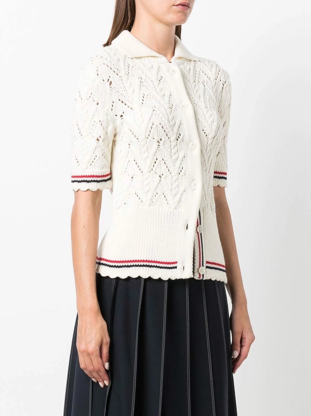 Thom Browne Knitted polo cardigan cardigans of women 3 Thom Browne knitted polo cardigan