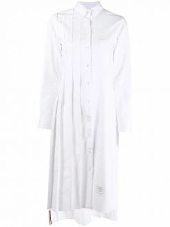 Thom Browne long-sleeve pleated shirtdress