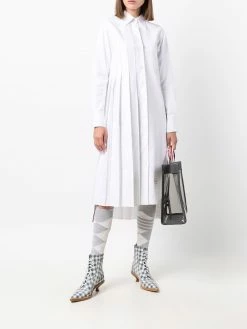 Thom Browne long-sleeve pleated shirtdress