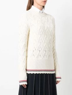 Thom Browne pointelle-knit merino jumper