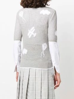Thom Browne intarsia knitted T-shirt
