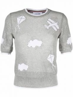 Thom Browne intarsia knitted T-shirt