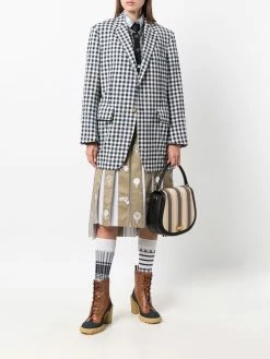 Thom Browne Sky Icons-embroidered pleated skirt