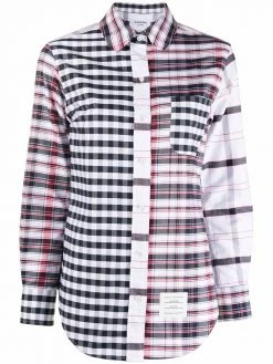 Thom Browne multi-check long-sleeve shirt