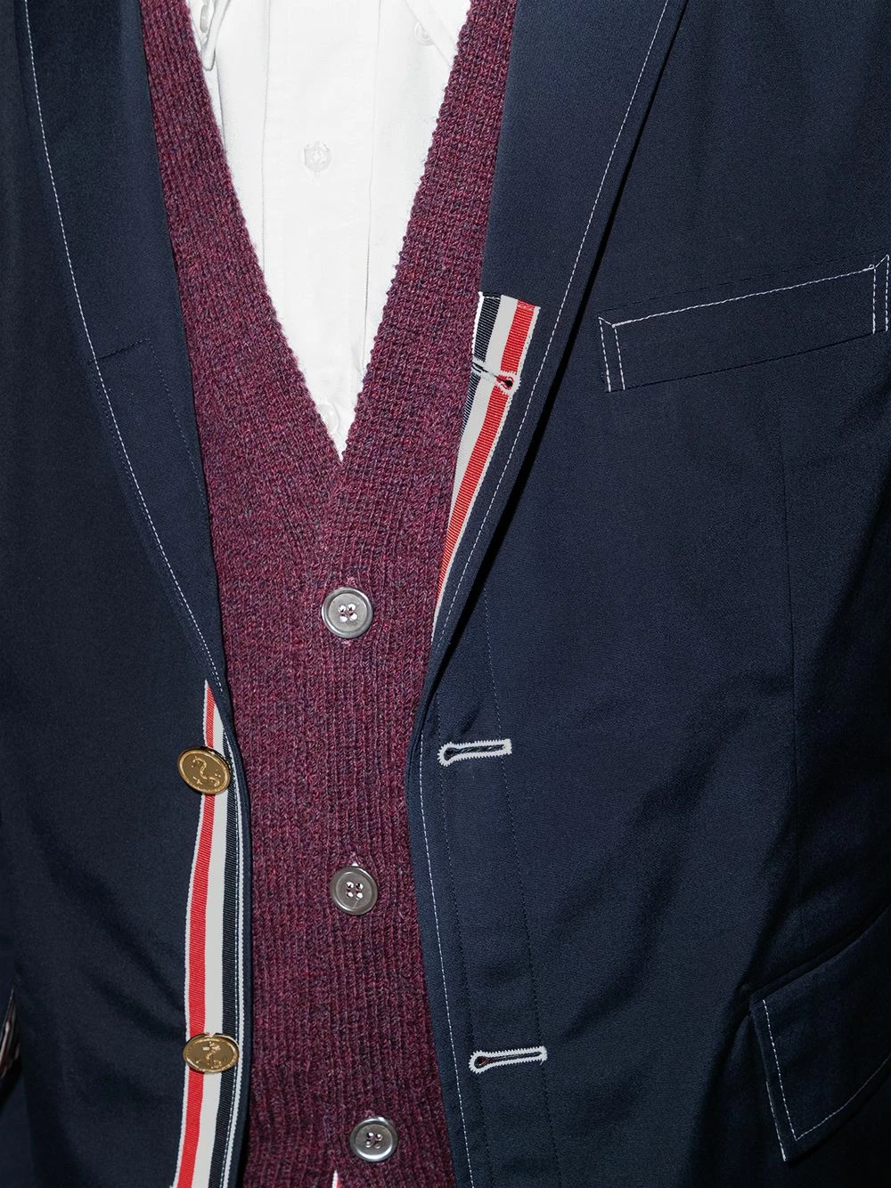 Thom Browne Notched lapels single breasted blazer blazers of men 4 Thom Browne notched-lapels single-breasted blazer