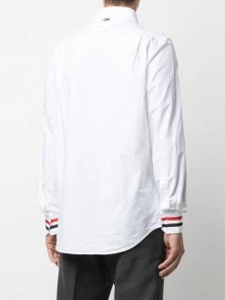 Thom Browne grosgrain-trim long-sleeve shirt