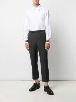 Thom Browne grosgrain-trim long-sleeve shirt