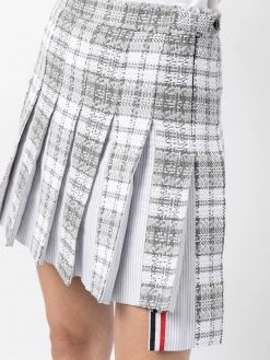 Thom Browne tartan-check tweed mini skirt