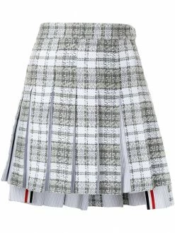 Thom Browne tartan-check tweed mini skirt