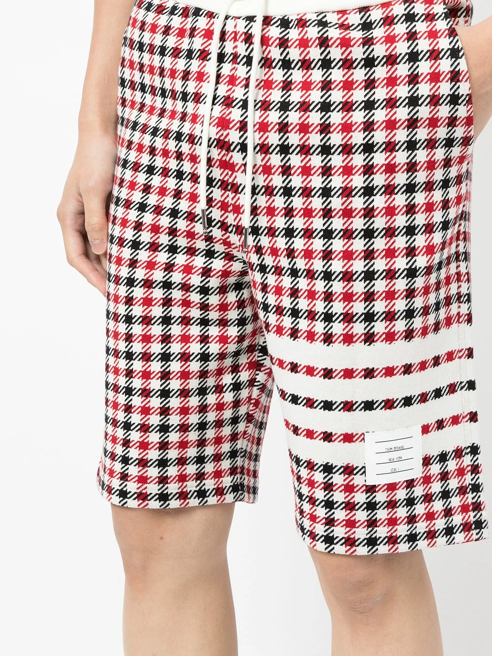 Thom Browne 4 Bar stripe checked shorts track & running shorts of men 5 Thom Browne 4-Bar stripe checked shorts