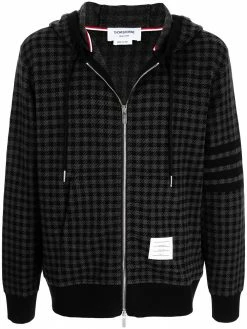Thom Browne 4-Bar houndstooth hoodie