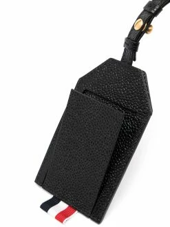 Thom Browne logo lettering leather travel hangtag