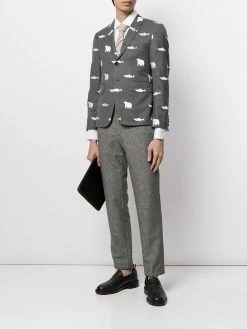 Thom Browne animal-print wool blazer