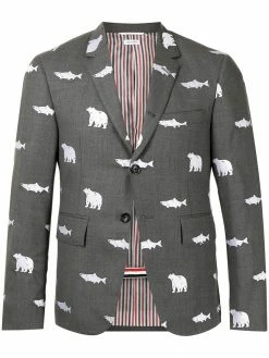 Thom Browne animal-print wool blazer
