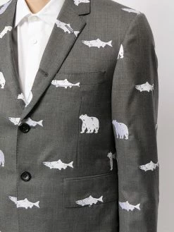 Thom Browne animal-print wool blazer