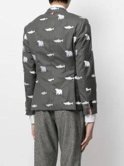 Thom Browne animal-print wool blazer
