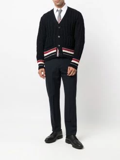 Thom Browne cable-knit wool-mohair cardigan