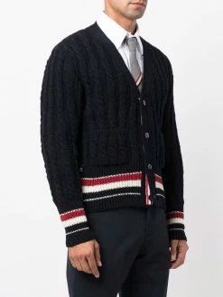 Thom Browne cable-knit wool-mohair cardigan