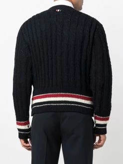 Thom Browne cable-knit wool-mohair cardigan