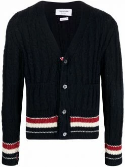 Thom Browne cable-knit wool-mohair cardigan