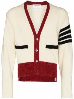 Thom Browne 4-Bar tweed cardigan