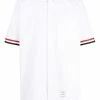 Thom Browne grosgrain-trim short-sleeve shirt