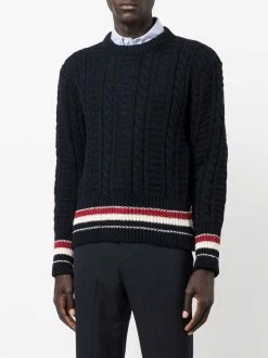 Thom Browne cable-knit long-sleeve jumper