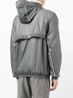 Thom Browne logo-patch zip-up hoodie