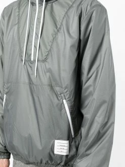 Thom Browne logo-patch zip-up hoodie