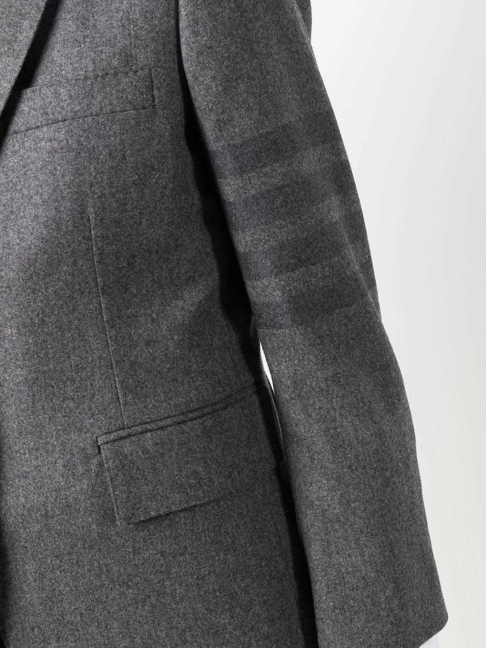 Thom Browne 4 Bar stripe cropped button front blazer blazers of women 5 Thom Browne 4-Bar stripe cropped button-front blazer