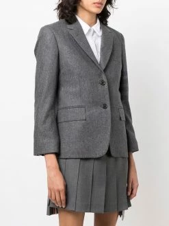 Thom Browne 4 Bar stripe cropped button front blazer blazers of women 7 Thom Browne 4-Bar stripe cropped button-front blazer
