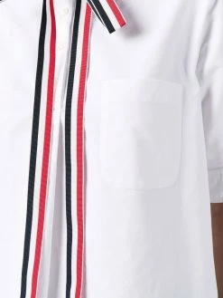 Thom Browne RWB pussybow-collar blouse